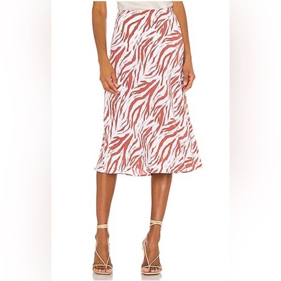 Rails Anya Zebra Print Midi Skirt - Rust Orange-Brown - Size medium - Picture 1 of 7